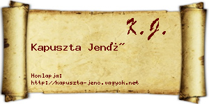 Kapuszta Jenő névjegykártya