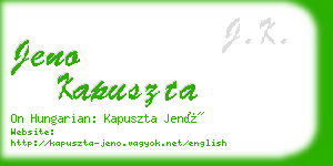 jeno kapuszta business card